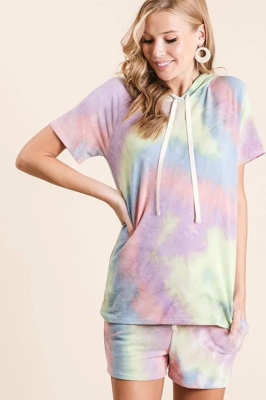 BiBi Tie Dye French Terry Hoodie Top and Bottom Set New Era Fashion LLc
