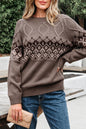 Western Geometric Knit Crew Neck Sweater Shop Style & More | Fresh Looks, Everyday Deals & Free Shipping