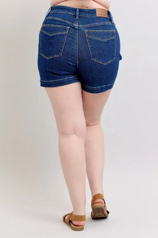 Judy Blue Full Size High Waist Tummy Control Denim Shorts Plus Size New Era Fashion LLc