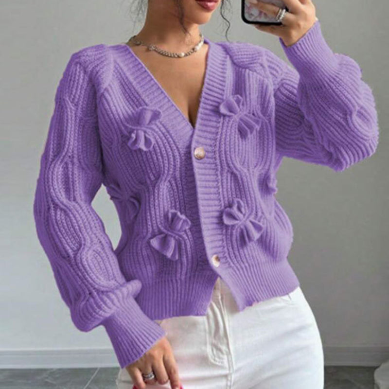Women's Bow Cropped Cardigan FitiqueFit