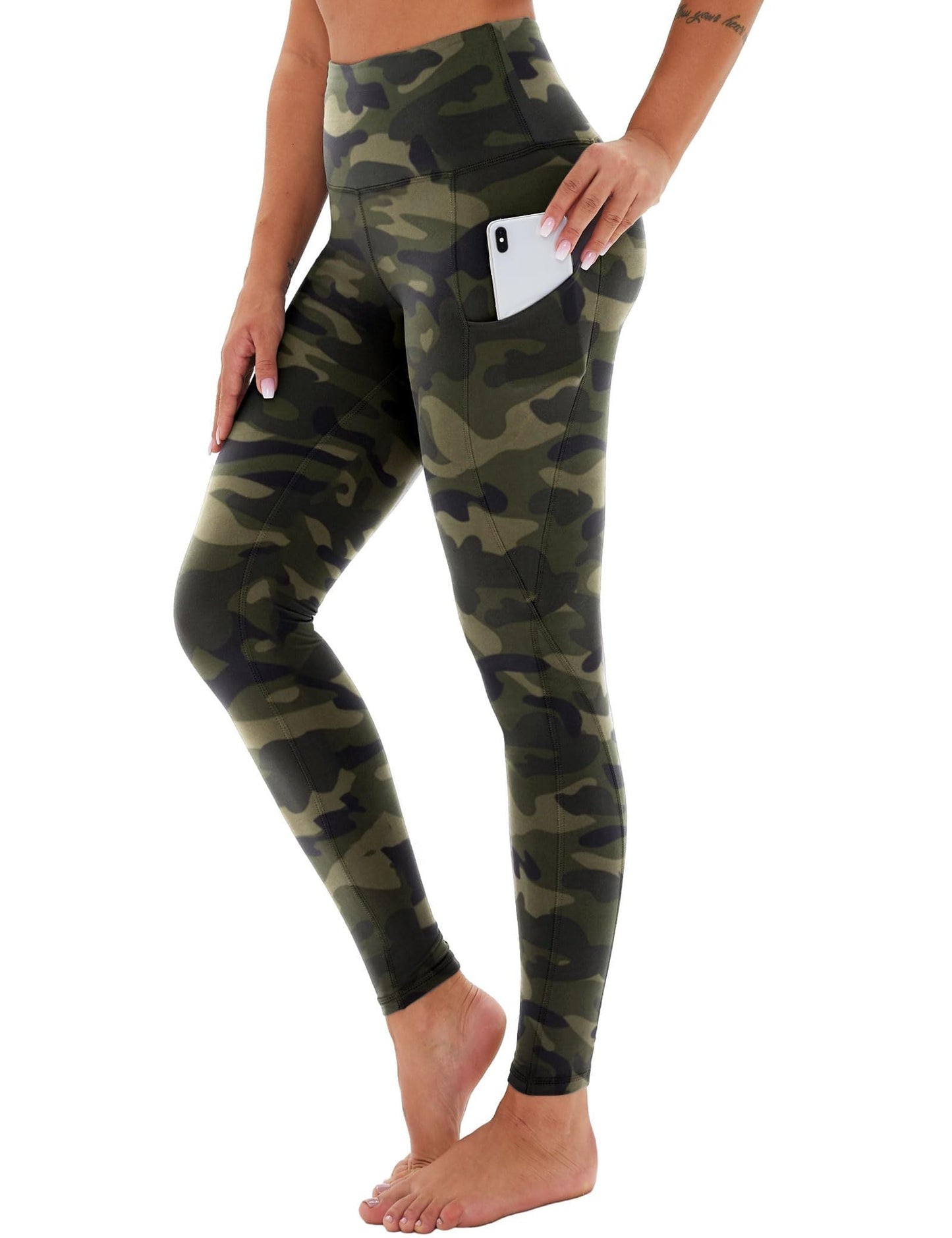 Cropped High-Waisted Yoga Pants with Slanted Pockets FitiqueFit