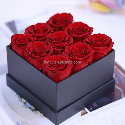 Elegant Custom Logo Preserved Roses Gift Box - Perfect for Mother's Day and Special Occasions