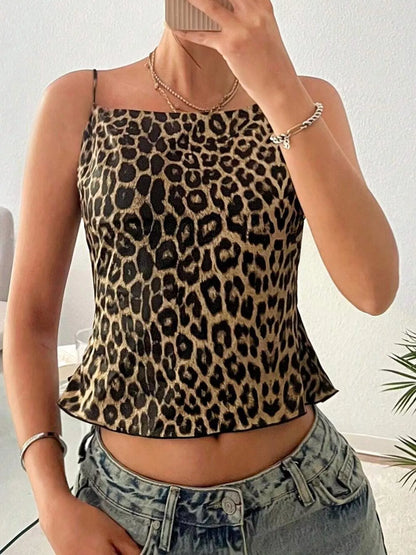 Leopard Print Cami with Back Tie New Era Fashion LLc