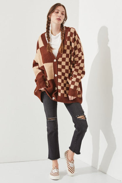 CHECKERED OVERSIZED SWEATER JJK5031P Shop Style & More | Fresh Looks, Everyday Deals & Free Shipping