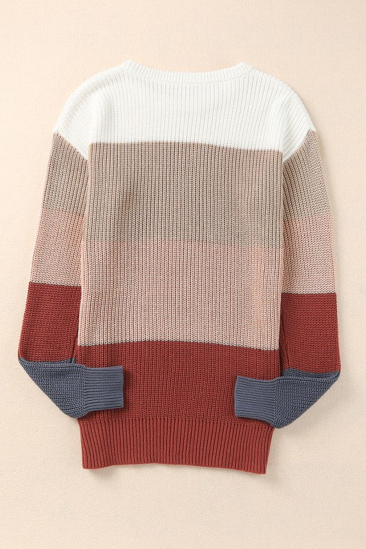 Colorblock Stripe Round Neck Pullover Sweater Shop Style & More | Fresh Looks, Everyday Deals & Free Shipping
