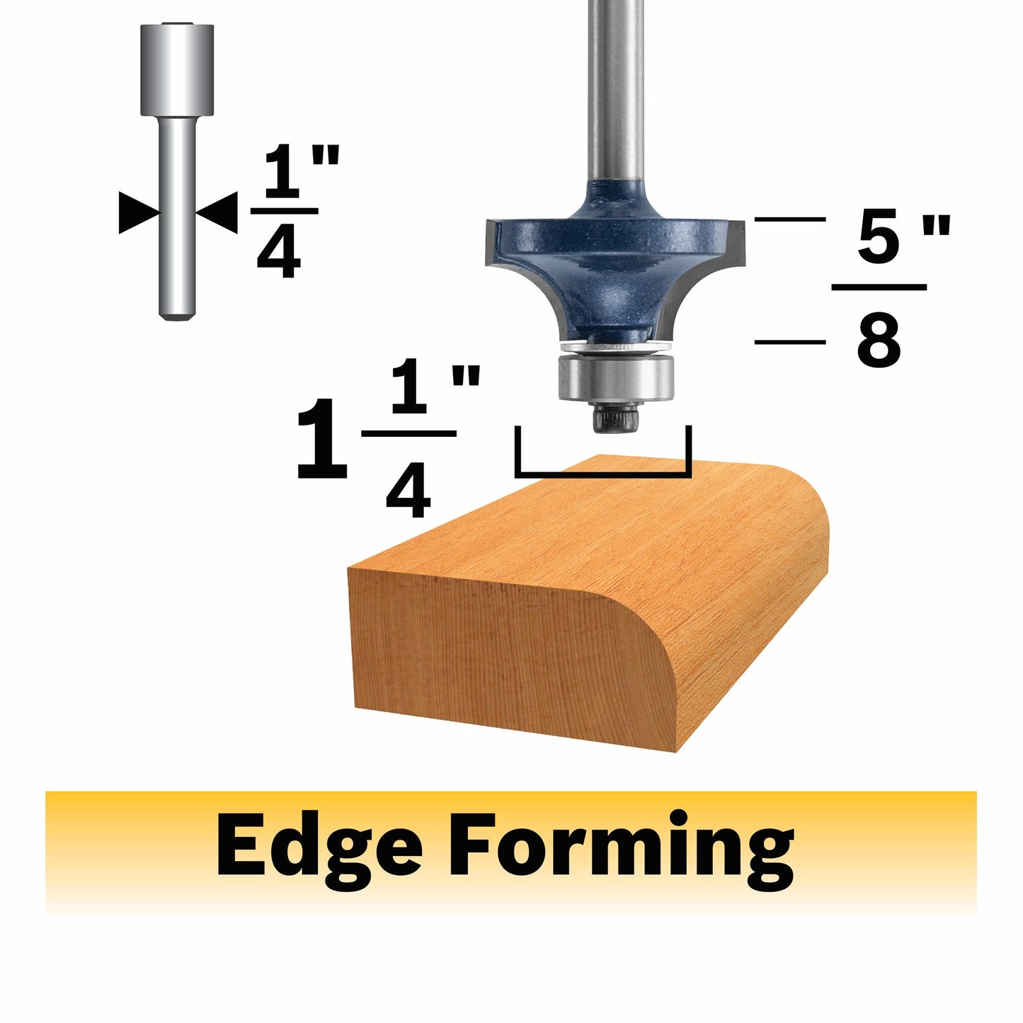 BOSCH 85296MC 3/8 In. x 5/8 In. Carbide-Tipped Roundover Router Bit VM Hardware