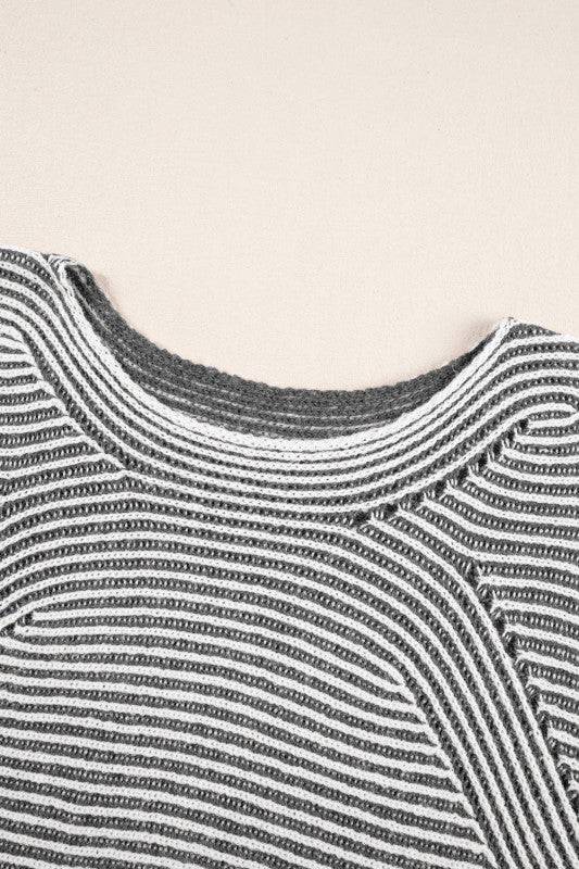 Stripe Ribbed Knit Boat Neck Sweater Shop Style & More | Fresh Looks, Everyday Deals & Free Shipping