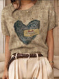 Women's Retro Short-Sleeve Jacquard Knit Top FitiqueFit