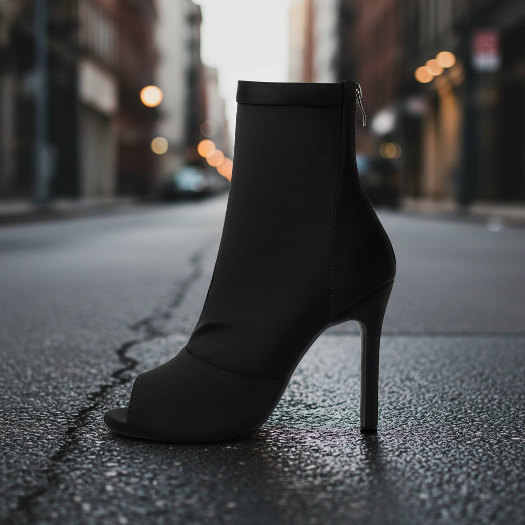 Women’s Peep Toe Stiletto Boots | High Heel Fishmouth Boots FitiqueFit