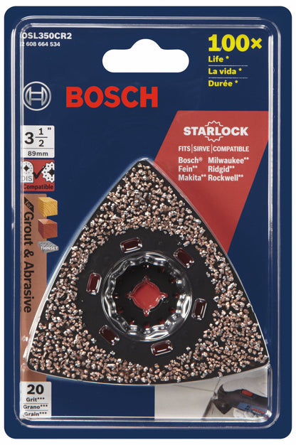 BOSCH OSL350CR2 Starlock® Oscillating Multi-Tool Carbide 20 Grit Delta Sanding Pad VM Hardware