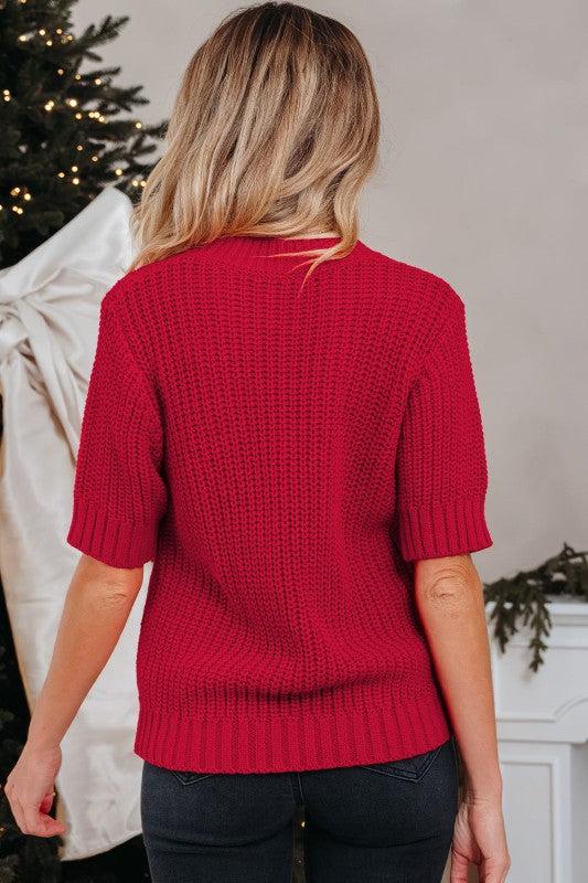 Christmas Plaid Lace-Up Puff Sleeve Sweater Shop Style & More | Fresh Looks, Everyday Deals & Free Shipping