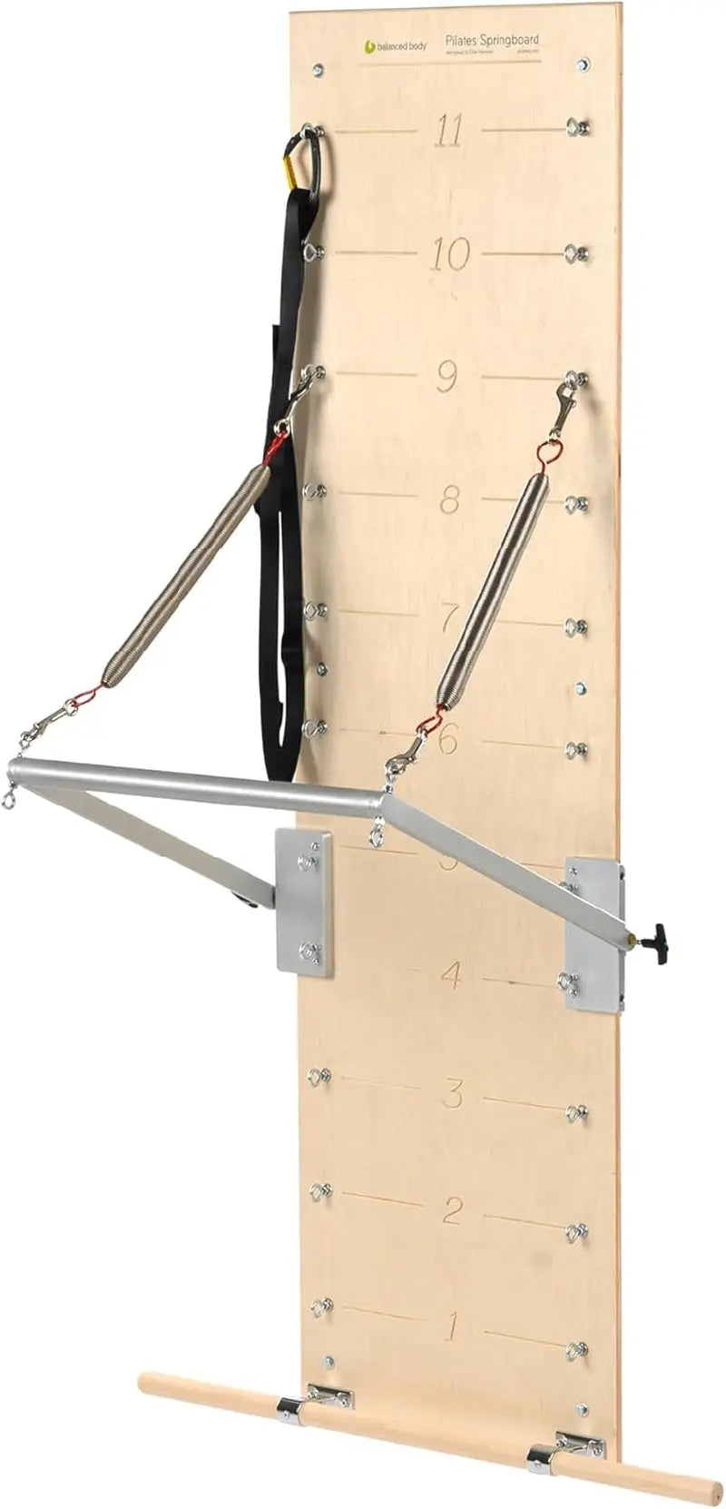 Pilates Springboard, Wall Mounted Pilates Workout Equipment for Home Gym or Studio Use, Pilates Exercise Equipment with Resistance Springs