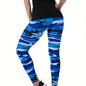 Camouflage Gray-Green Women's Casual Leggings, Cropped Length NovaCart