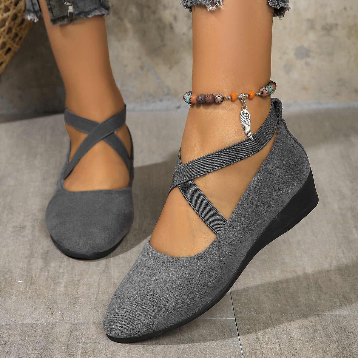 Elastic Band Platform Wedge Pumps – 6 Colors EU 35–43 FitiqueFit