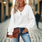 Plus Size Women's V-Neck Solid Top FitiqueFit