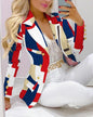 Women's Printed Coat & Trousers Two-Piece Set – 19 Prints, Casual Fashion Suit FitiqueFit