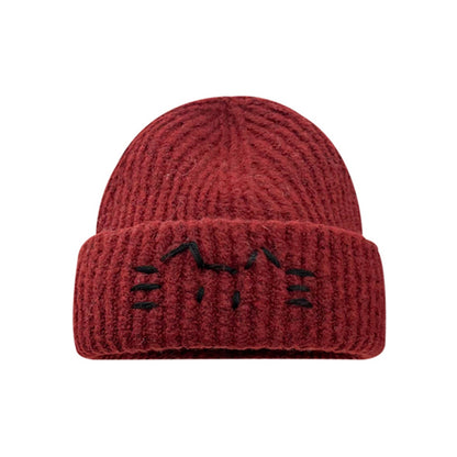 Women’s Cute Cat Line Design Knitted Hat – Warm Fall & Winter Beanie FitiqueFit