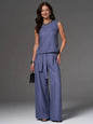 Sleeveless Cotton-Linen Wide-Leg Pants Set – 4 Colors, S–2XL FitiqueFit