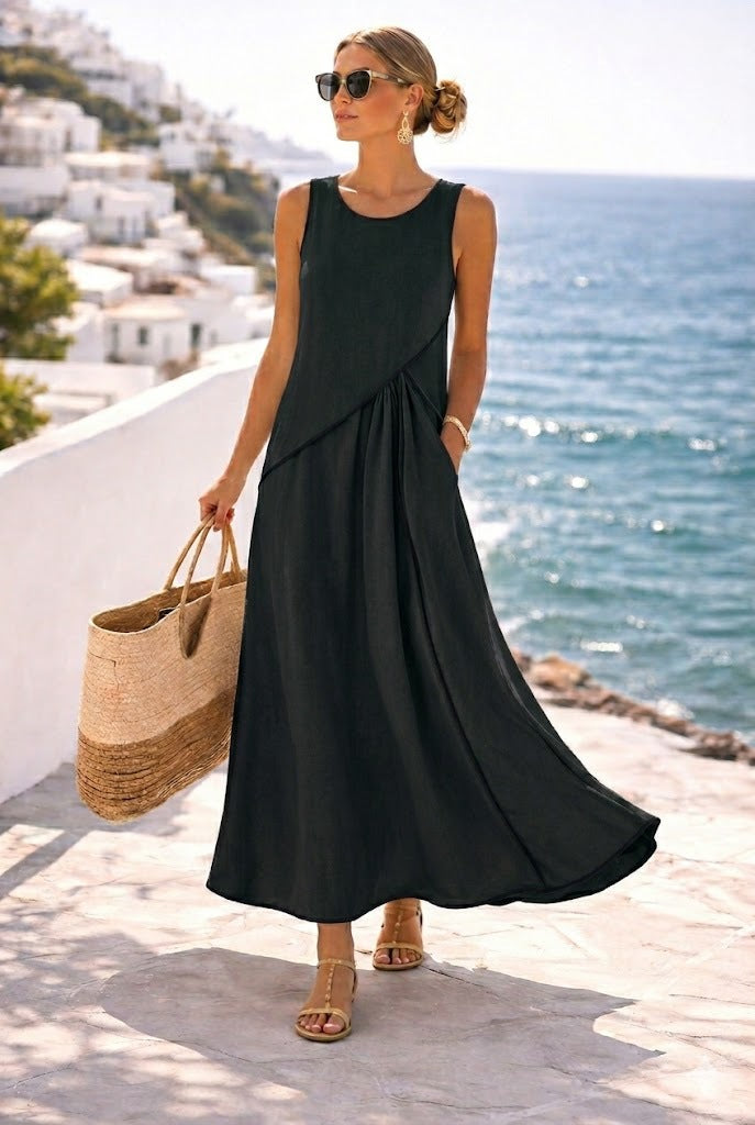 Mediterranean Contrast Color Vacation Dress – 7 Colors, S–3XL FitiqueFit
