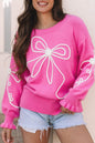 Bow Corded Floral Ribbed Trim Sweater Shop Style & More | Fresh Looks, Everyday Deals & Free Shipping