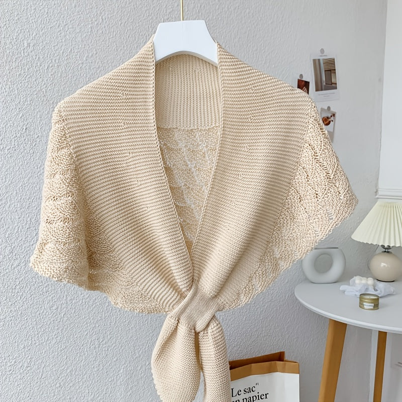 Women'S Stylish Openwork Yarn Shawl - Lightweight, Breathable Polyester, Perfect for Layering or Standalone Outfits, Machine Washable, Weekend Casual Wrap | Versatile Shawl | Stylish Knitwear, Shawls for Winter NovaCart