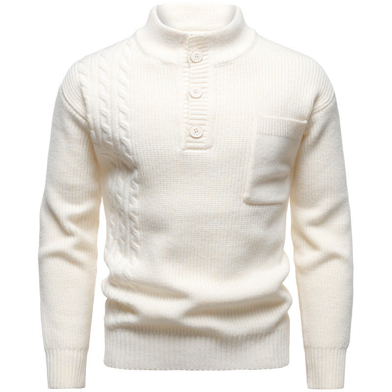Men's Fashion British Henry Stand Collar Sweater Grayceful LLC