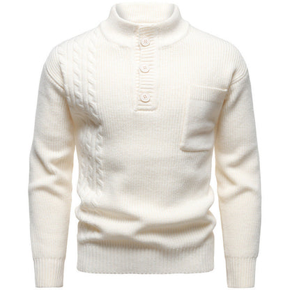 Men's Fashion British Henry Stand Collar Sweater Grayceful LLC