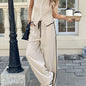 Women's Contrast Color Sleeveless Vest & Drawstring Trousers Suit – 6 Colors S–XXL FitiqueFit