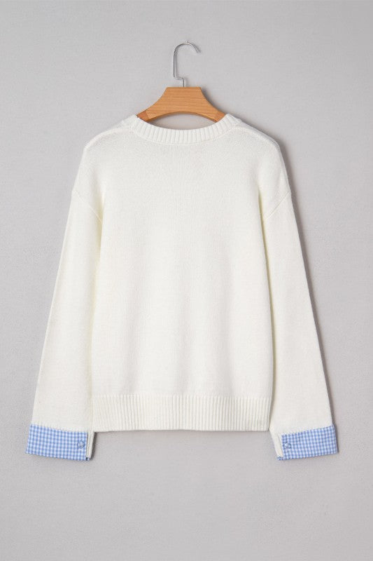 Valentines Gingham Heart Embroidered Crewneck Swea Shop Style & More | Fresh Looks, Everyday Deals & Free Shipping