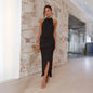 Ins Halter Split Long Dress Summer Slim Fit Backless Dresses Solid High-end Women's Clothing Grayceful LLC