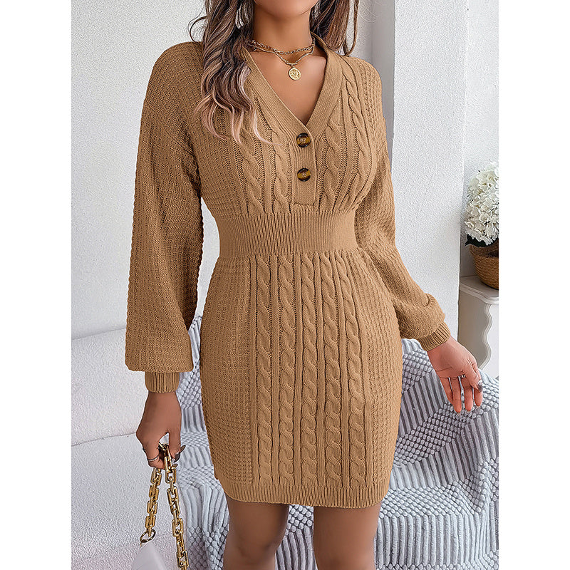 Women’s Cable Knit Sweater Dress FitiqueFit
