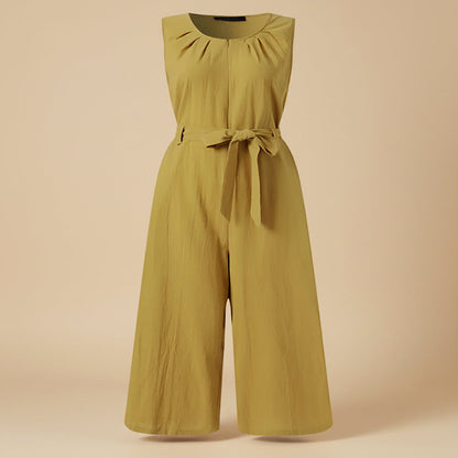 Women's Solid-Color Mid-Rise Full-Length Cotton Trousers FitiqueFit