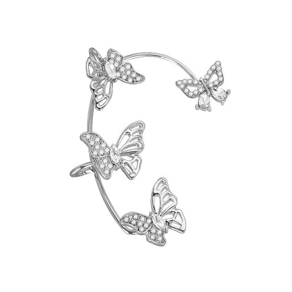 Elegant Butterfly Ear Clips | No-Piercing, All-Season, Plated K, Glass Mosaic, By Yugeweer NovaCart