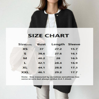 Women’s Wool-Like Oversized Coat — Solid Color, Long Sleeve Button-Up Trench FitiqueFit