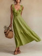 Sleeveless Ruffle Detail High-Waist Maxi Dress – 7 Colors, S–3XL FitiqueFit