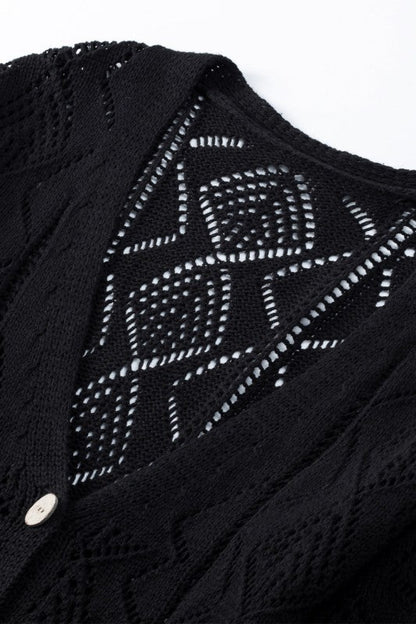 Solid Openwork Knit Button-Up Cardigan Shop Style & More | Fresh Looks, Everyday Deals & Free Shipping