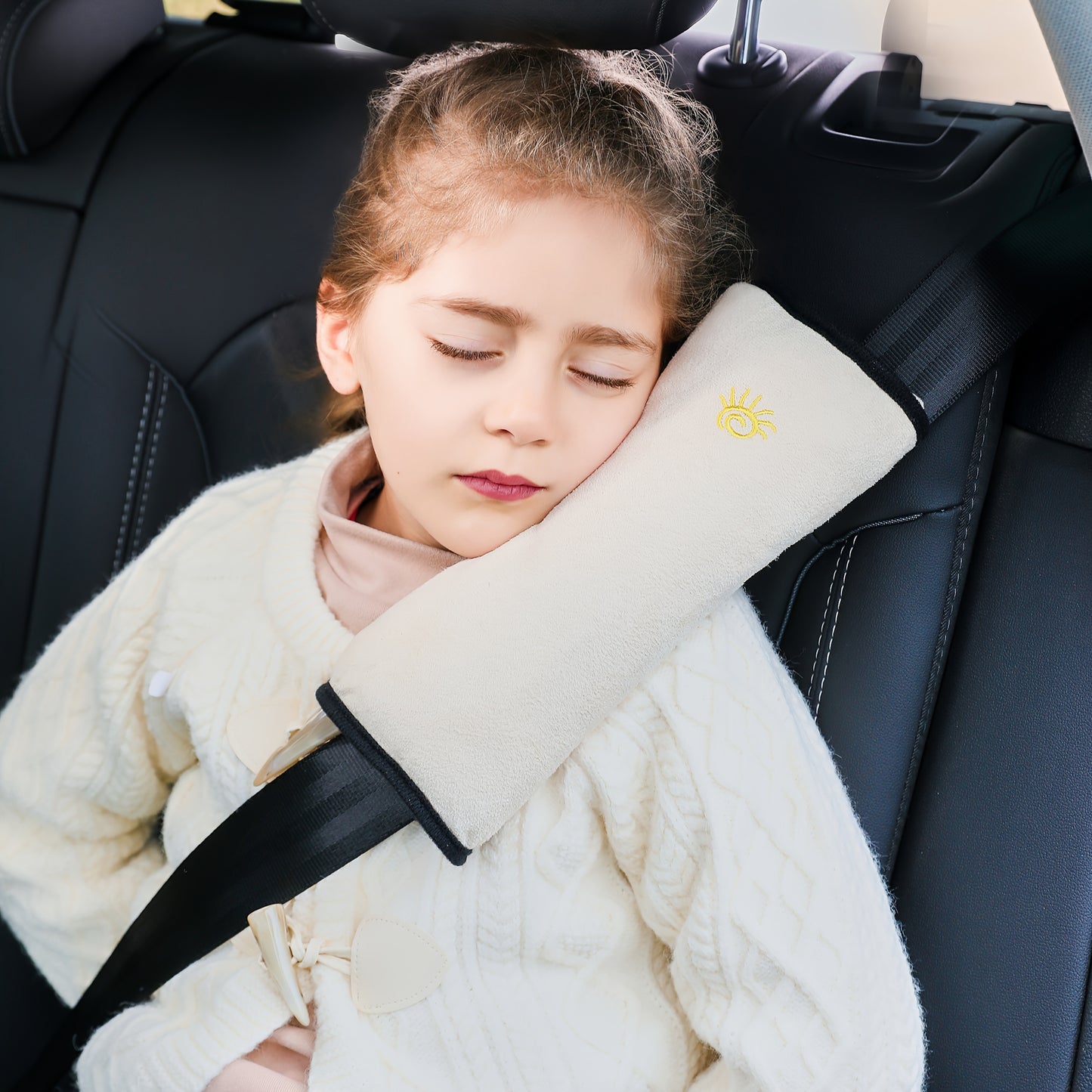 1pc Car Automotive Seat Belt Cover Shoulder Cover Seat Belt Holder Cute Lengthened And Thickened Plush Safety Belt Shoulder Cover, Car Safety Shoulder Guard, Seat Belt Adjustment Retainer, Anti-Strangle Neck Seat Belt NovaCart