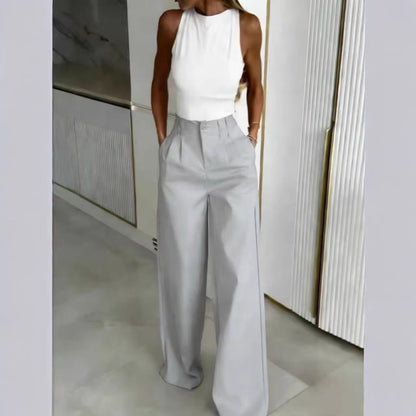 Women's Loose Flowing Straight-Leg Floor-Length Pants FitiqueFit