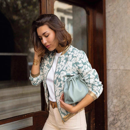 Casual Jacket Slim-fit Zipper Printed Jacket See size chart under “more details” The Fashion Celestial