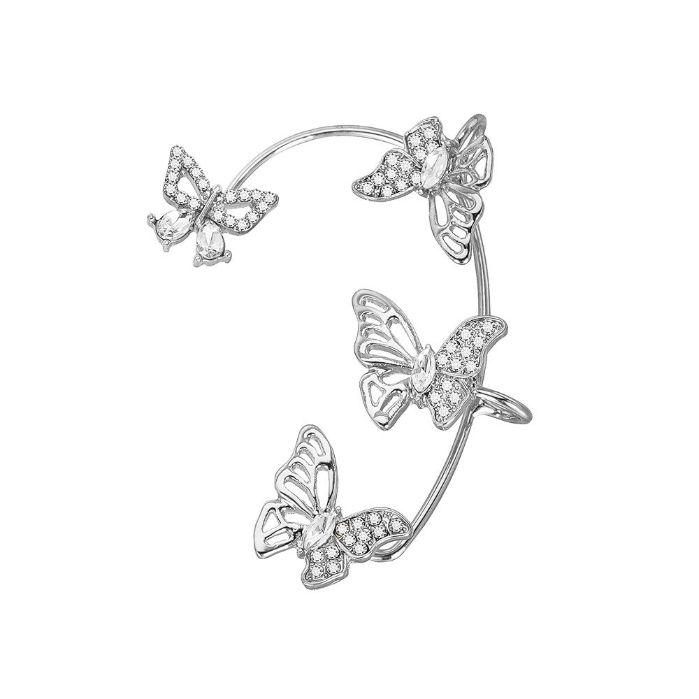 Elegant Butterfly Ear Clips | No-Piercing, All-Season, Plated K, Glass Mosaic, By Yugeweer NovaCart