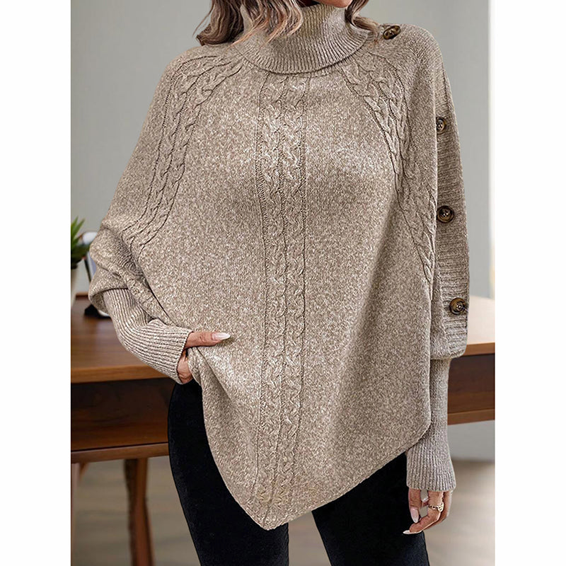 Women's Asymmetry Hem Turtleneck Sweater FitiqueFit
