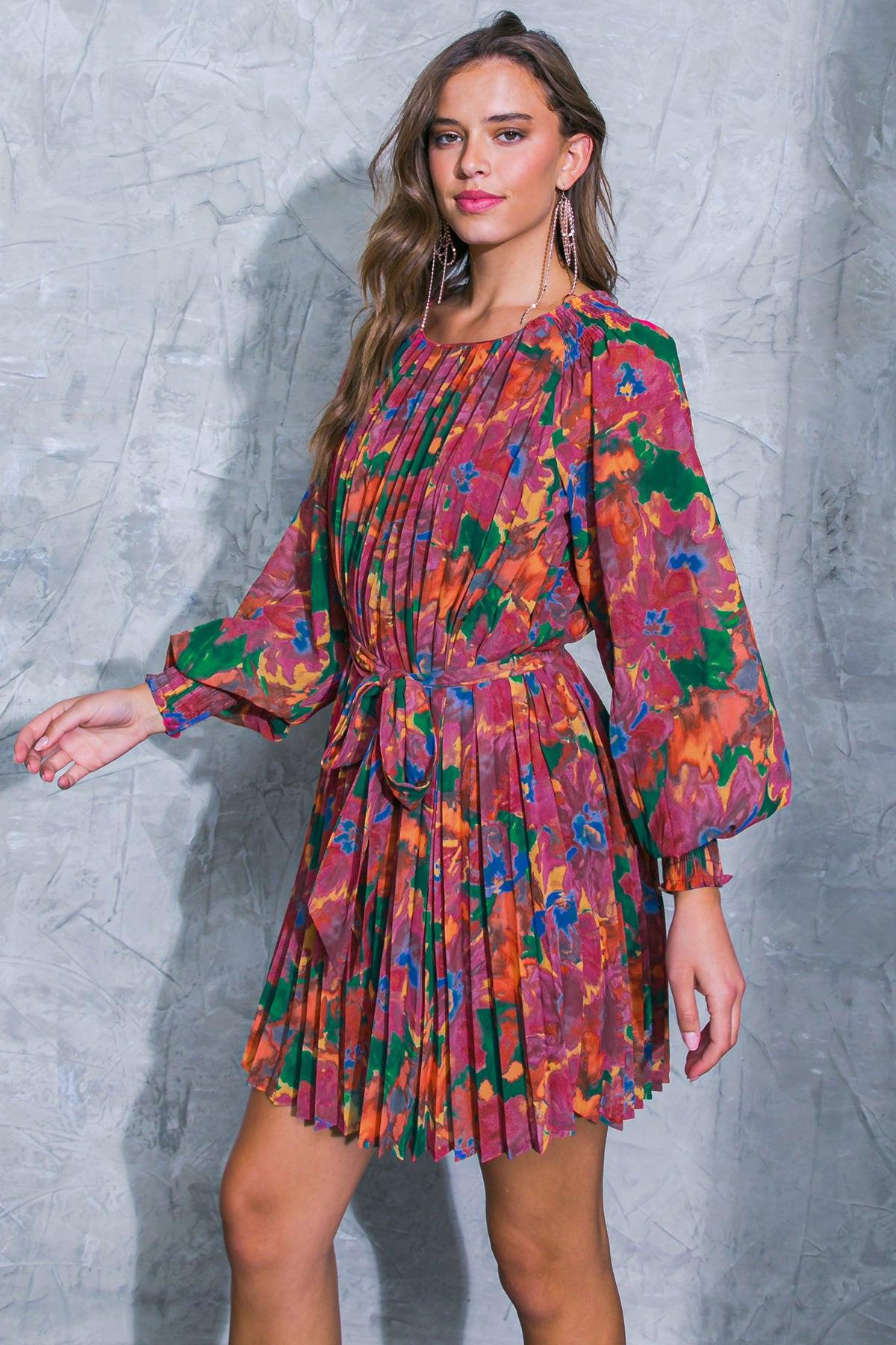 WASHED AWAY WOVEN MINI DRESS Flying Tomato