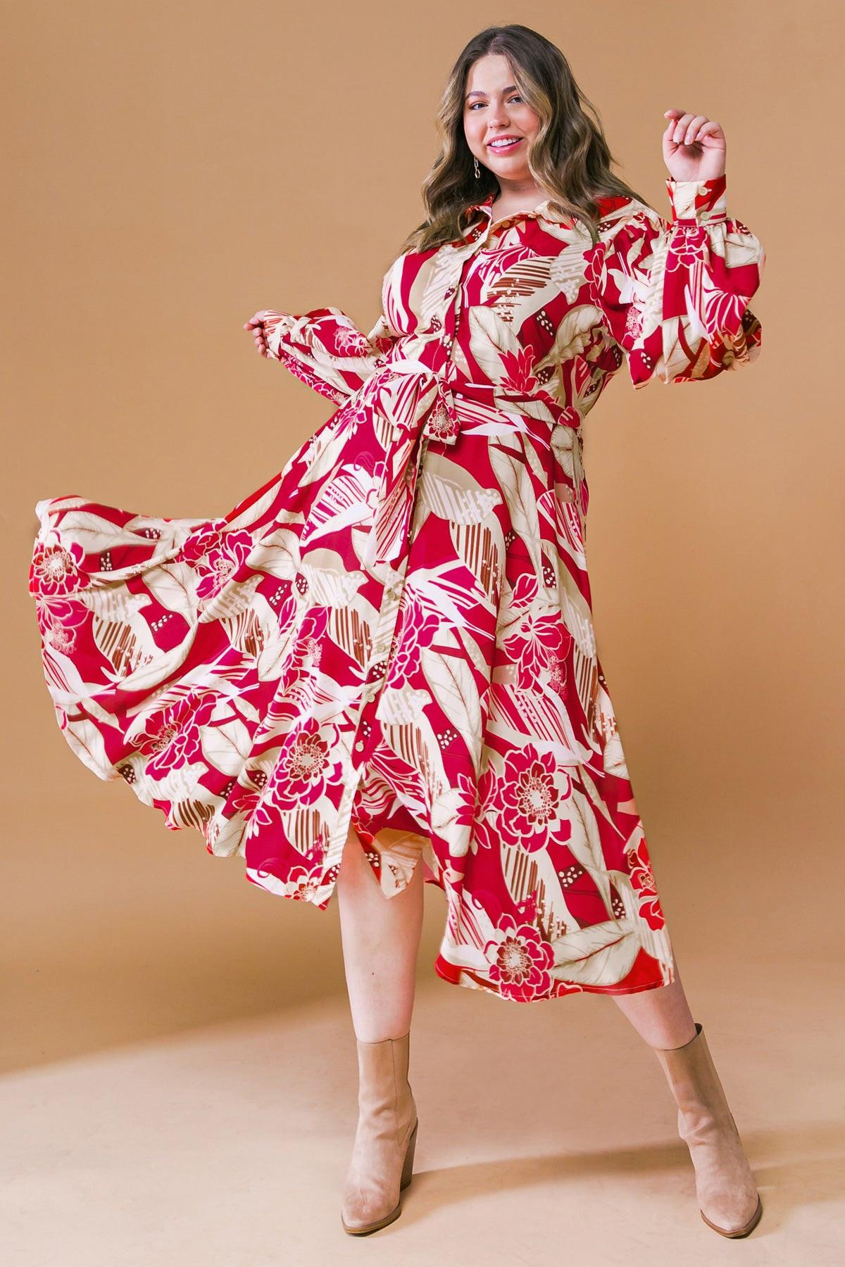 HEART OF WOVEN MIDI DRESS Flying Tomato