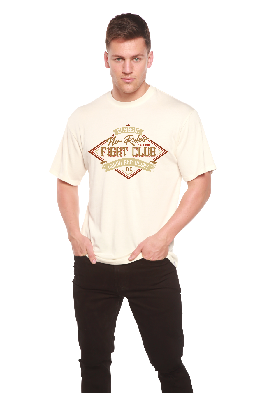 Fight Club Men's Bamboo Viscose/Organic Cotton Short Sleeve Graphic T-Shirt Spun Bamboo
