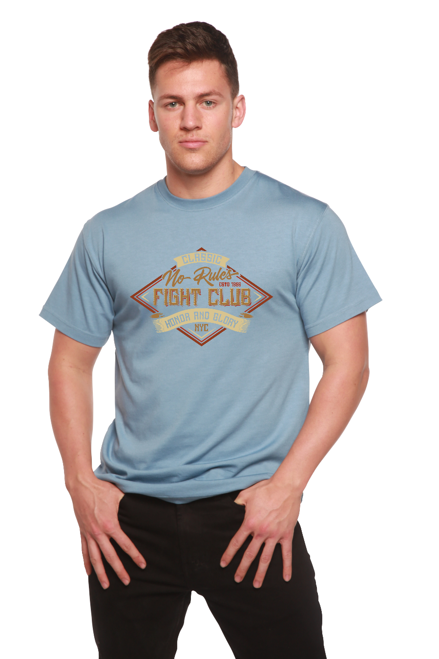 Fight Club Men's Bamboo Viscose/Organic Cotton Short Sleeve Graphic T-Shirt Spun Bamboo