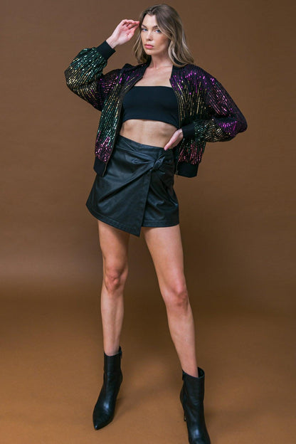 ENTERTAIN ME SEQUIN BOMBER JACKET Flying Tomato