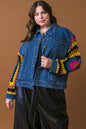 FESTIVAL WEAVE WASHED DENIM JACKET Flying Tomato