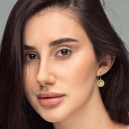 Filigree Circle Drop Lever Back Earring Fascinating Diamonds