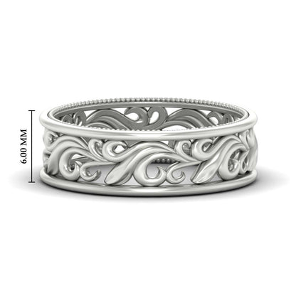 Filigree Women Wedding Band Fascinating Diamonds