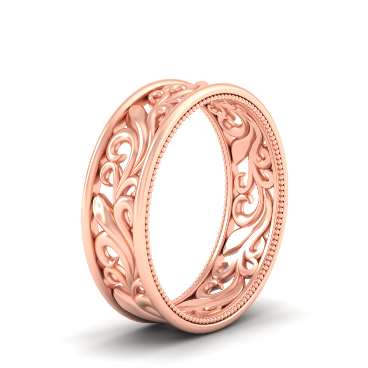 Filigree Women Wedding Band Fascinating Diamonds